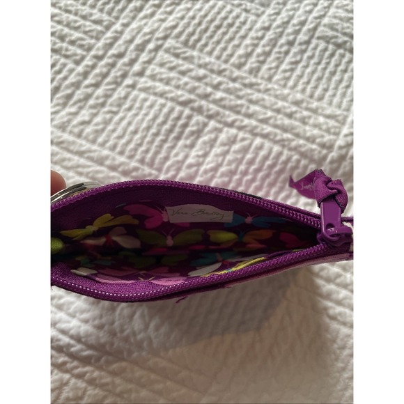 Vera Bradley Womens Butterfly Flowers Fabric Purple ID Holder Coin Purse Small - Picture 5 of 7